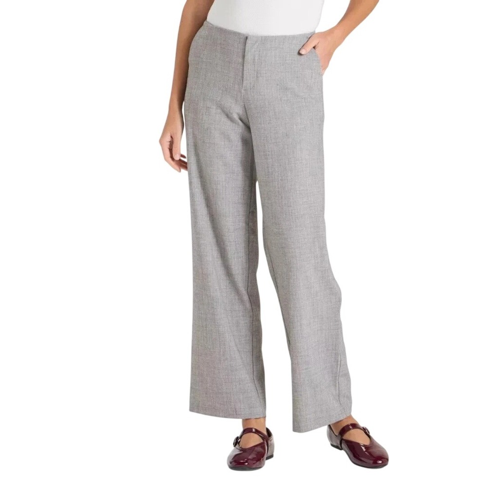A New Day Women's Gray Mid Rise Stretch Bootcut Dress Pants Size 4